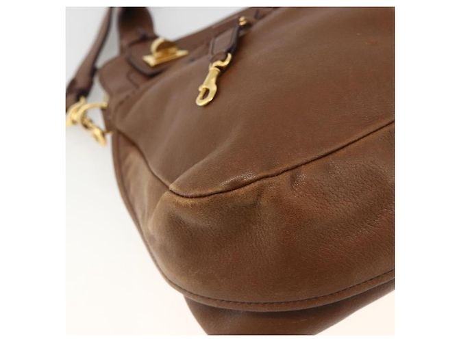Chloé Borsa a mano in pelle Chloe Margaret 2 in 1 marrone oro Auth BA11217 D'oro - vista 13
