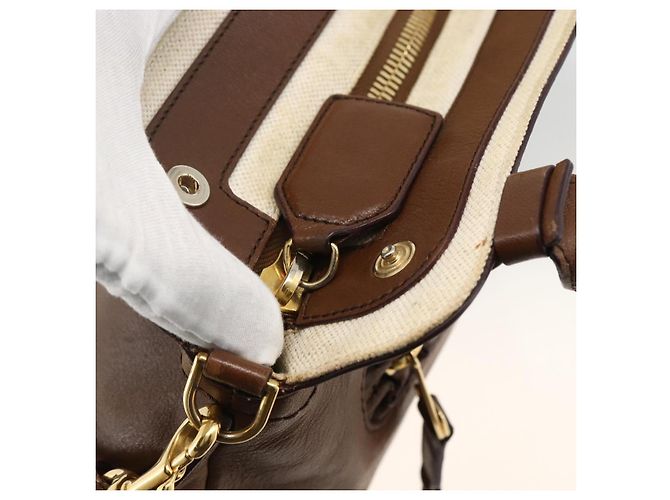 Chloé Borsa a mano in pelle Chloe Margaret 2 in 1 marrone oro Auth BA11217 D'oro - vista 17