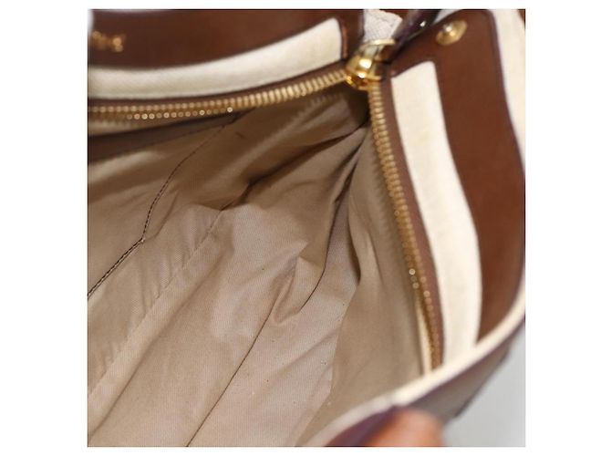 Chloé Borsa a mano in pelle Chloe Margaret 2 in 1 marrone oro Auth BA11217 D'oro - vista 20