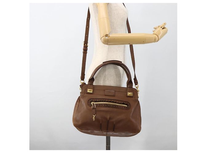 Chloé Borsa a mano in pelle Chloe Margaret 2 in 1 marrone oro Auth BA11217 D'oro - vista 25