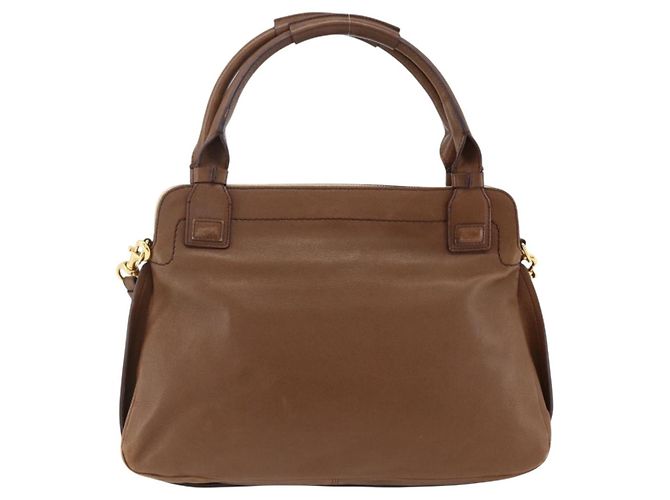 Chloé Borsa a mano in pelle Chloe Margaret 2 in 1 marrone oro Auth BA11217 D'oro - vista 3