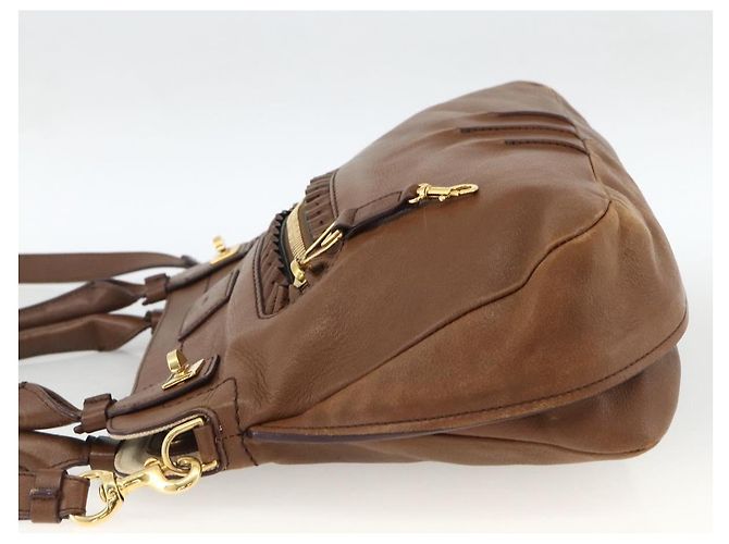 Chloé Borsa a mano in pelle Chloe Margaret 2 in 1 marrone oro Auth BA11217 D'oro - vista 4