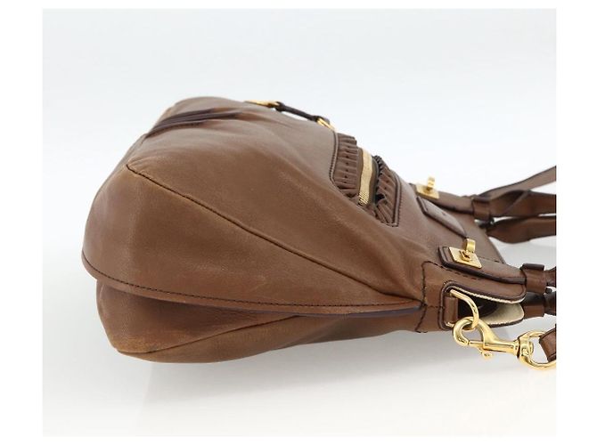 Chloé Borsa a mano in pelle Chloe Margaret 2 in 1 marrone oro Auth BA11217 D'oro - vista 5