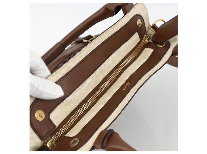 Chloé Borsa a mano in pelle Chloe Margaret 2 in 1 marrone oro Auth BA11217 D'oro - vista 6