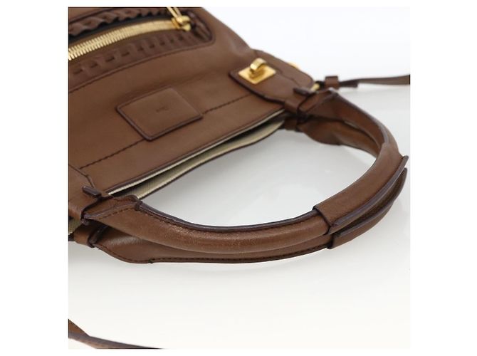 Chloé Borsa a mano in pelle Chloe Margaret 2 in 1 marrone oro Auth BA11217 D'oro - vista 7