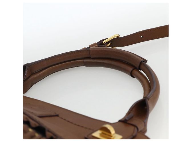 Chloé Borsa a mano in pelle Chloe Margaret 2 in 1 marrone oro Auth BA11217 D'oro - vista 8