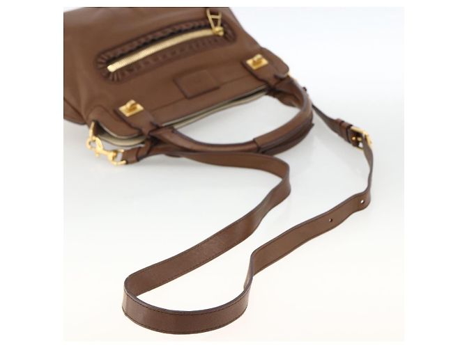 Chloé Borsa a mano in pelle Chloe Margaret 2 in 1 marrone oro Auth BA11217 D'oro - vista 9