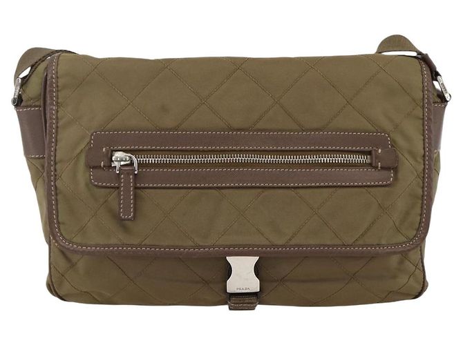 Borsa a Spalla PRADA in Nylon Marrone Argento Autentica ep13655 - vista 13