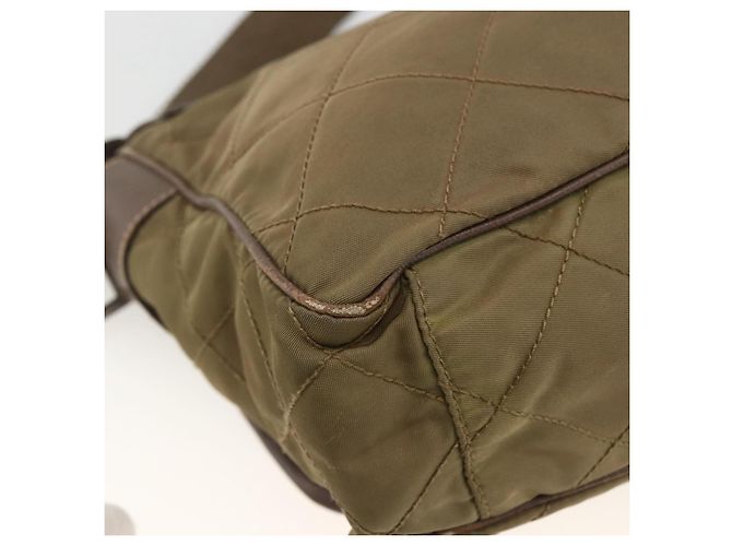 Borsa a Spalla PRADA in Nylon Marrone Argento Autentica ep13655 - vista 16