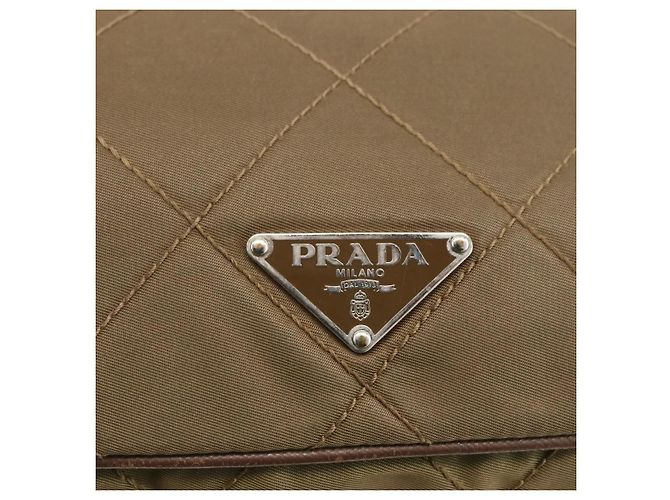 Borsa a Spalla PRADA in Nylon Marrone Argento Autentica ep13655 - vista 17