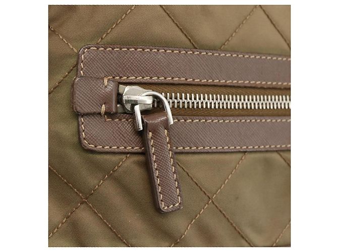Borsa a Spalla PRADA in Nylon Marrone Argento Autentica ep13655 - vista 18