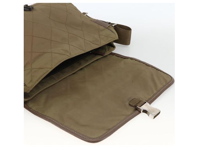 Borsa a Spalla PRADA in Nylon Marrone Argento Autentica ep13655 - vista 19