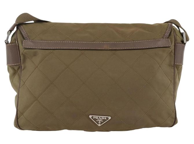 Borsa a Spalla PRADA in Nylon Marrone Argento Autentica ep13655 - vista 2