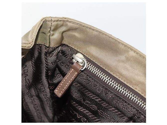 Borsa a Spalla PRADA in Nylon Marrone Argento Autentica ep13655 - vista 23