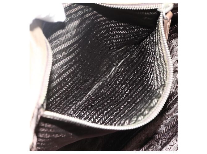 Borsa a Spalla PRADA in Nylon Marrone Argento Autentica ep13655 - vista 24