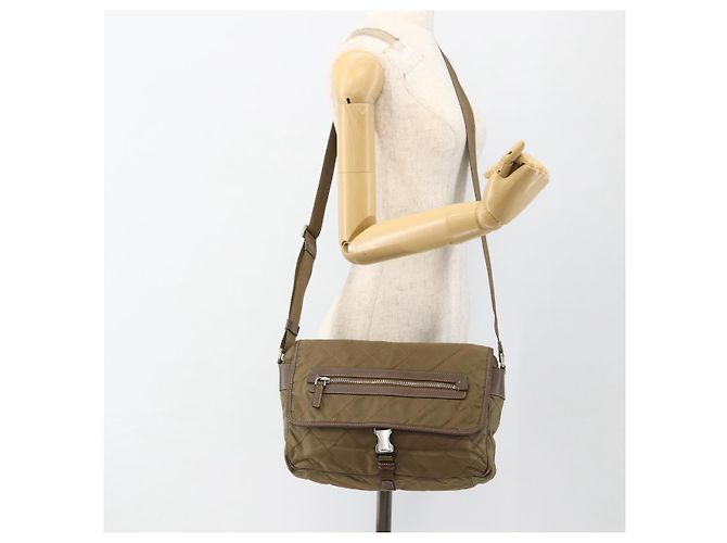 Borsa a Spalla PRADA in Nylon Marrone Argento Autentica ep13655 - vista 26