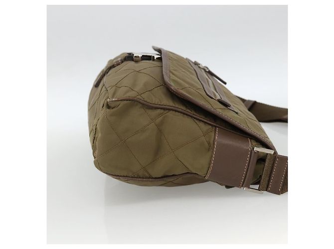 Borsa a Spalla PRADA in Nylon Marrone Argento Autentica ep13655 - vista 4