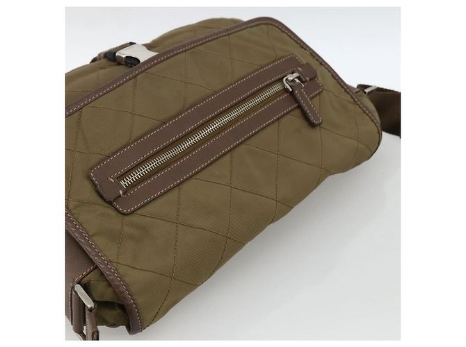 Borsa a Spalla PRADA in Nylon Marrone Argento Autentica ep13655 - vista 6