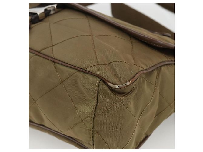 Borsa a Spalla PRADA in Nylon Marrone Argento Autentica ep13655 - vista 9