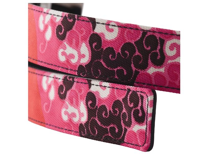 Cinturón de lona GG rosa de Gucci con hebilla G plateada Fucsia - vista 2