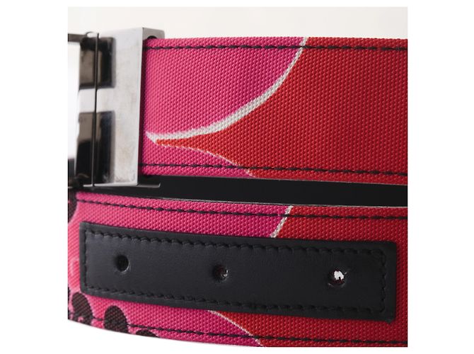 Cinturón de lona GG rosa de Gucci con hebilla G plateada Fucsia - vista 4