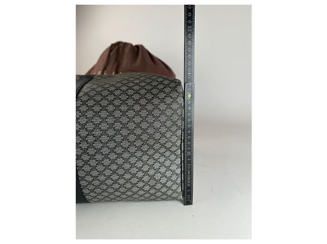 Céline Vintage Celine Paris Triomphe Monogram Reisetasche Grau Marine Schwarz - Ansicht 13