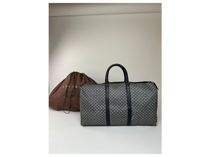 Céline Vintage Celine Paris Triomphe Monogram Reisetasche Grau Marine Schwarz - Ansicht 2