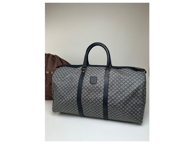 Céline Vintage Celine Paris Triomphe Monogram Reisetasche Grau Marine Schwarz - Ansicht 3