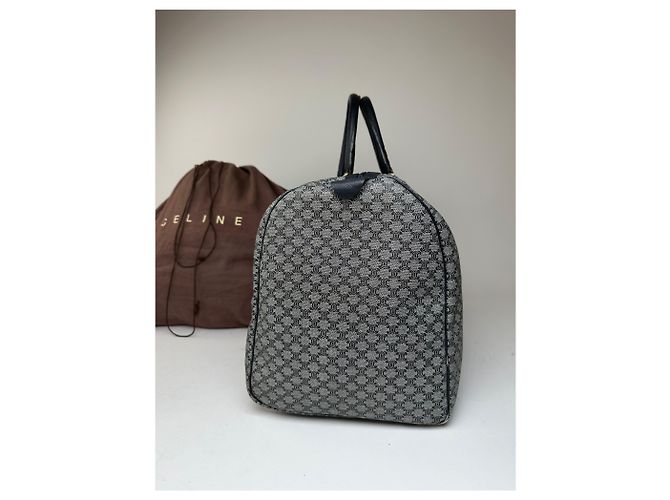 Céline Vintage Celine Paris Triomphe Monogram Reisetasche Grau Marine Schwarz - Ansicht 7
