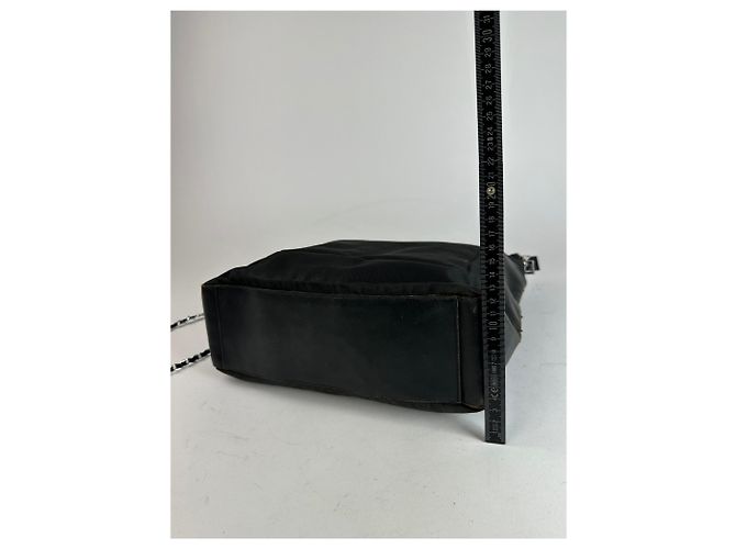 Vintage Gucci Baumwoll-Leder Tasche Schwarz - Ansicht 12