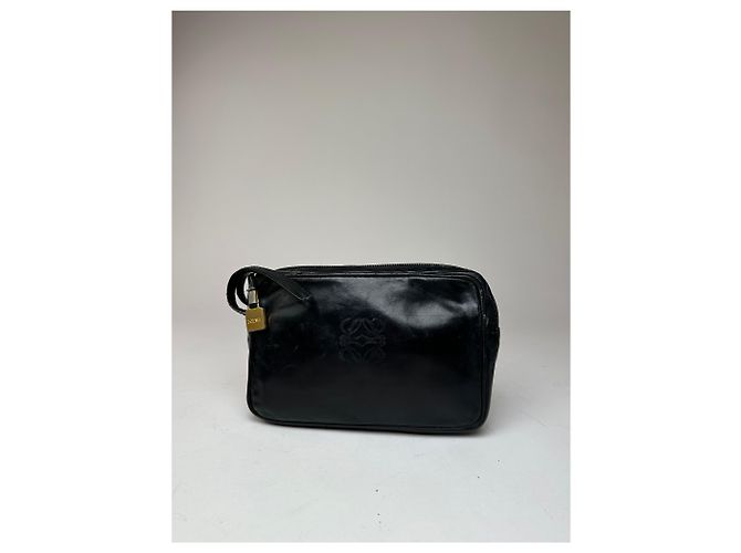 Clutch in pelle vintage Loewe Madrid nera Nero - vista 10