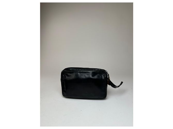Clutch in pelle vintage Loewe Madrid nera Nero - vista 2