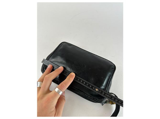 Clutch in pelle vintage Loewe Madrid nera Nero - vista 8