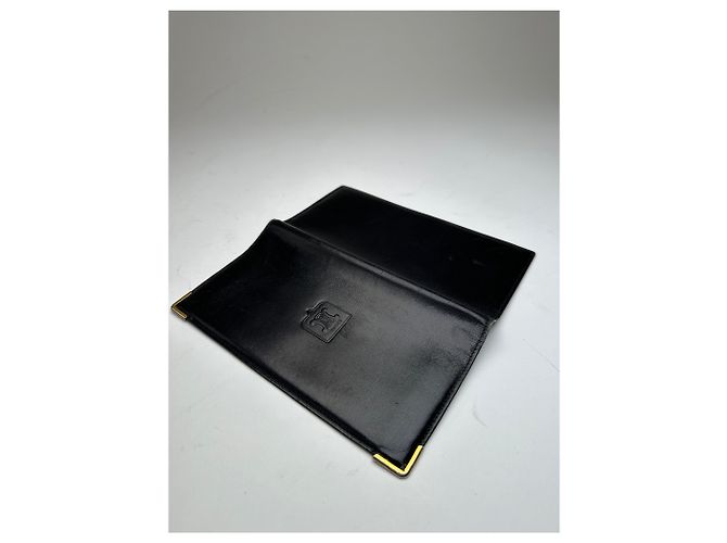 Céline Porta-cartões de couro vintage Celine Paris preto - vista 5