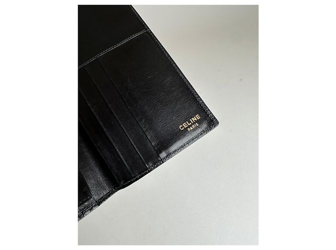 Céline Porta-cartões de couro vintage Celine Paris preto - vista 6