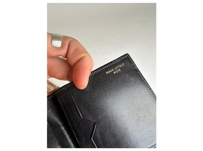 Céline Porta-cartões de couro vintage Celine Paris preto - vista 7