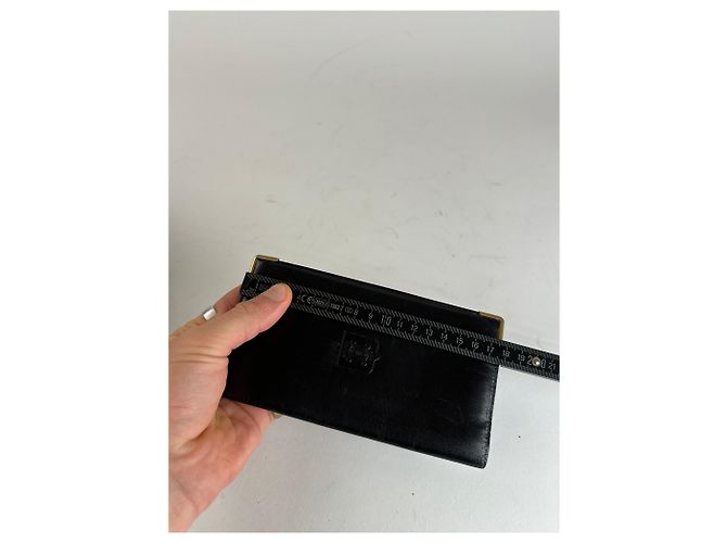 Céline Porta-cartões de couro vintage Celine Paris preto - vista 8
