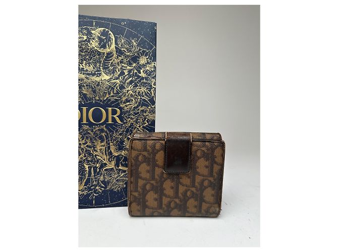 Vintage Dior Oblique Monogram Leather Wallet Brown - view 8
