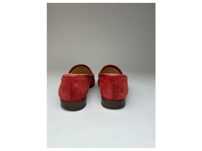 Mocassino in Camoscio Gucci Vintage con Bit Rosso 36,5 - vista 7