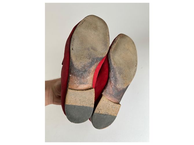 Mocassino in Camoscio Gucci Vintage con Bit Rosso 36,5 - vista 8