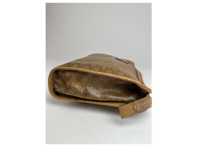 Céline Clutch in pelle monogramma Triomphe vintage di Celine beige oro marrone D'oro - vista 11