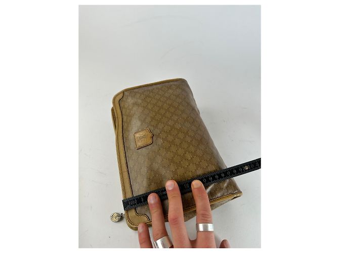 Céline Clutch in pelle monogramma Triomphe vintage di Celine beige oro marrone D'oro - vista 13