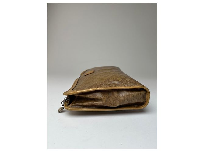 Céline Clutch in pelle monogramma Triomphe vintage di Celine beige oro marrone D'oro - vista 9
