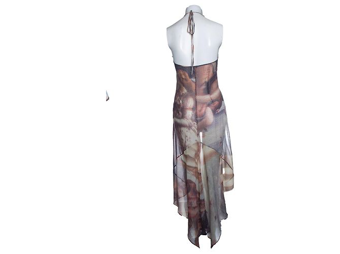 Dolce & Gabbana D&G, durchsichtiges Seidenkleid, Geburt der Venus der 1990er Jahre Mehrfarben - Ansicht 3