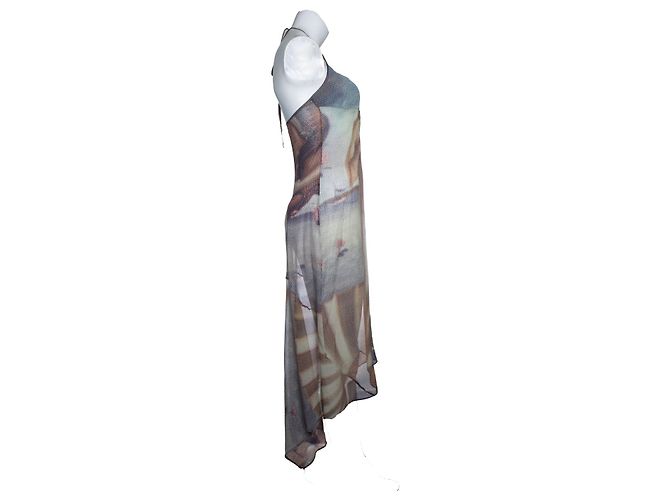 Dolce & Gabbana D&G, durchsichtiges Seidenkleid, Geburt der Venus der 1990er Jahre Mehrfarben - Ansicht 4