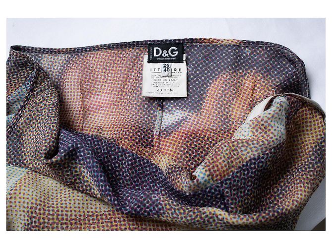 Dolce & Gabbana D&G, durchsichtiges Seidenkleid, Geburt der Venus der 1990er Jahre Mehrfarben - Ansicht 7