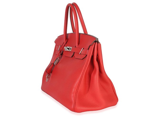 Hermès Rouge Casaque Togo Birkin 35 PHW Rosso - vista 3