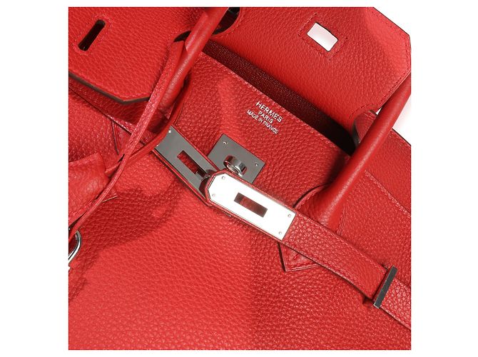 Hermès Rouge Casaque Togo Birkin 35 PHW Rosso - vista 5