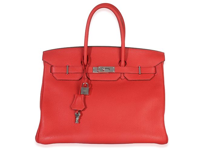 Hermès Rouge Casaque Togo Birkin 35 PHW Rosso - vista 8