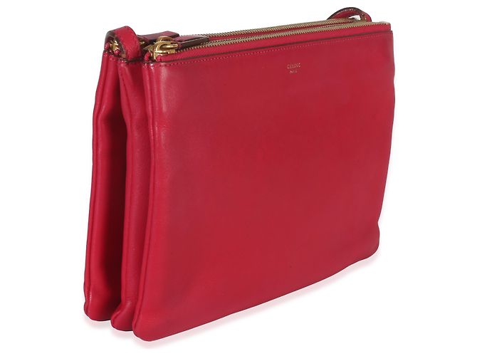 Céline Celine Fuchsia Lambskin Large Trio Crossbody Rosa - vista 4